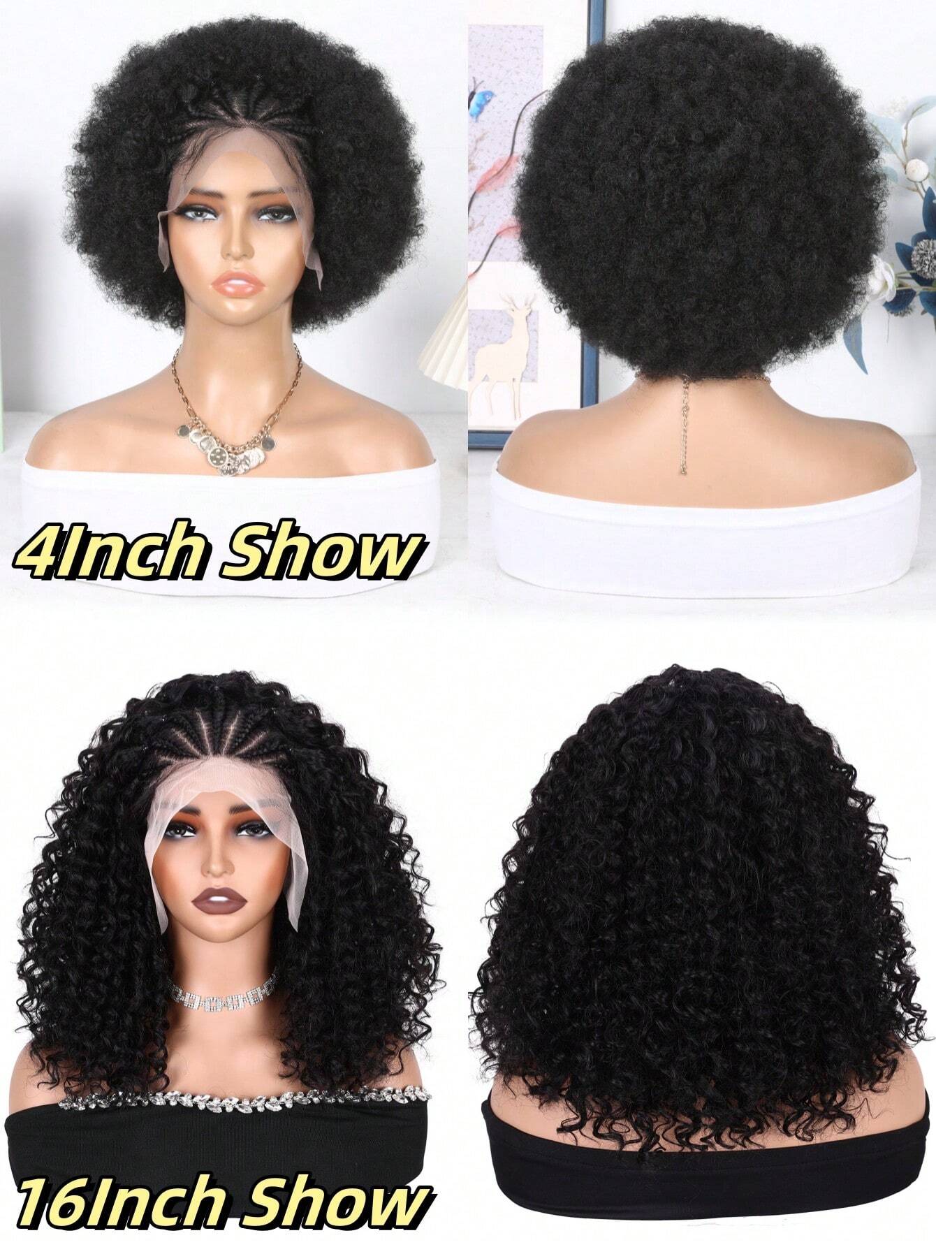 Box Braided Water Wave Wig – 13x4 HD Lace Front, Curly Bob Braids with Baby Hair