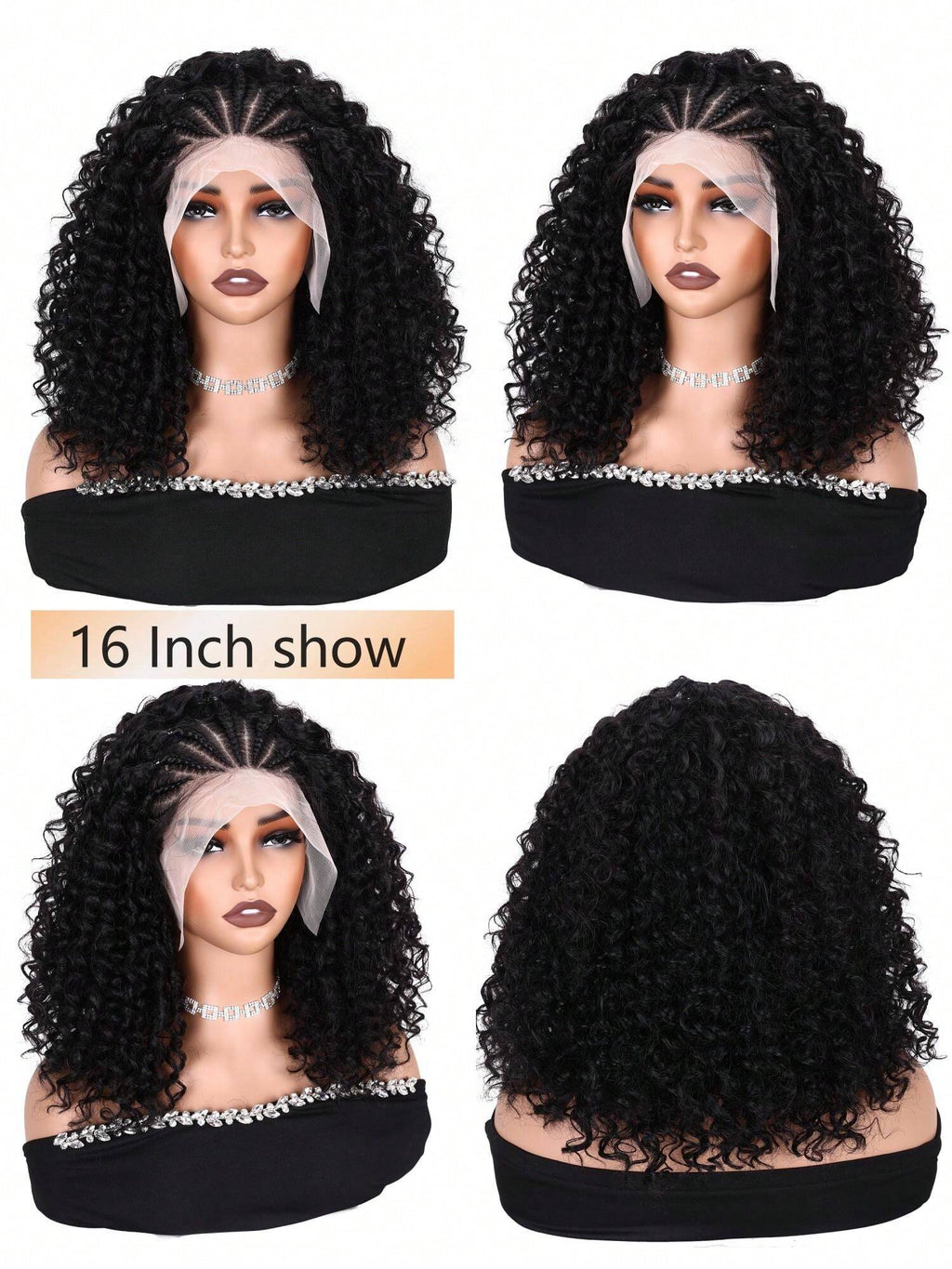 Box Braided Water Wave Wig – 13x4 HD Lace Front, Curly Bob Braids with Baby Hair