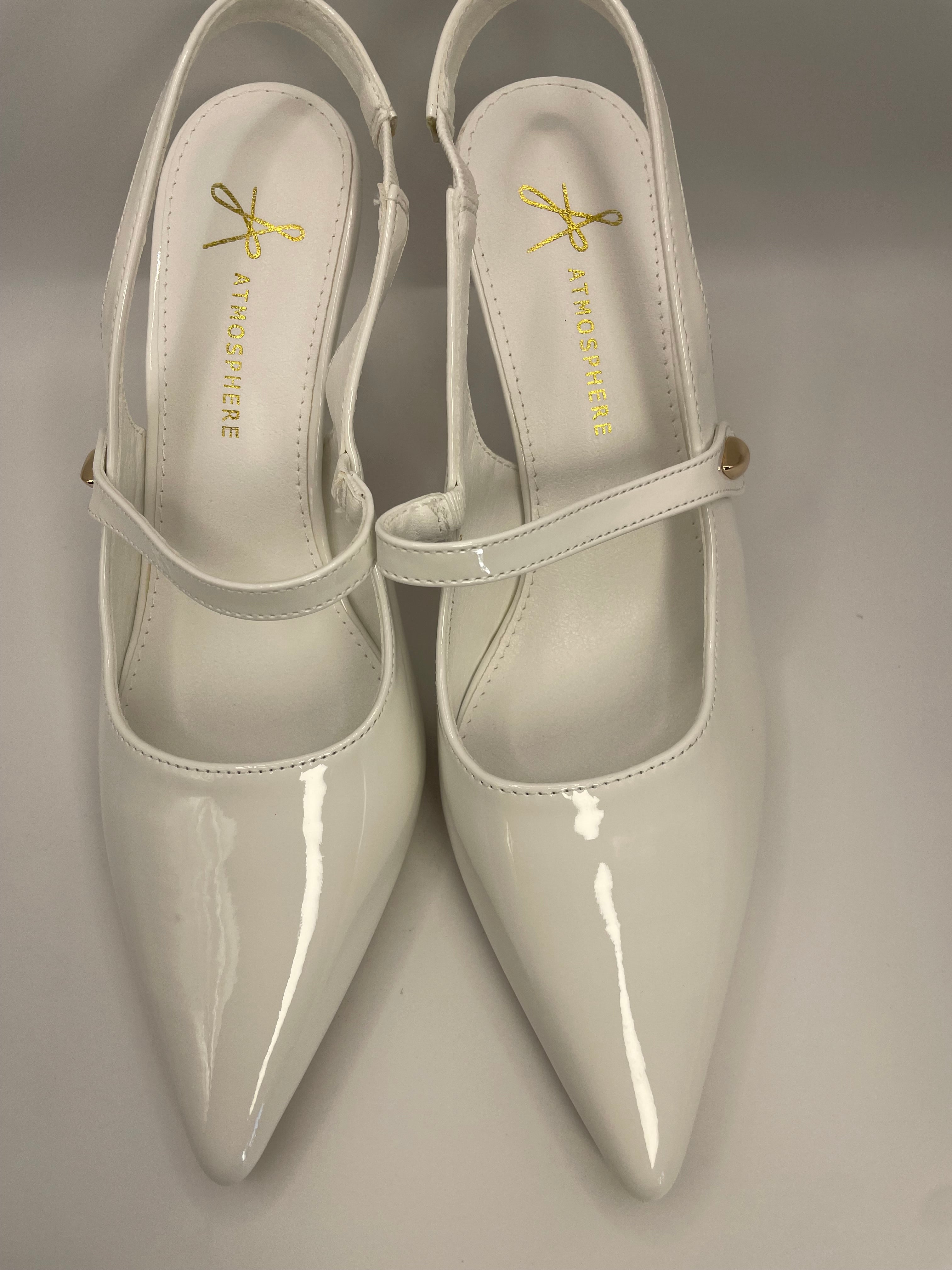 Elegant White Slingback Heels for Women | Pointed-Toe Stylish Shoes