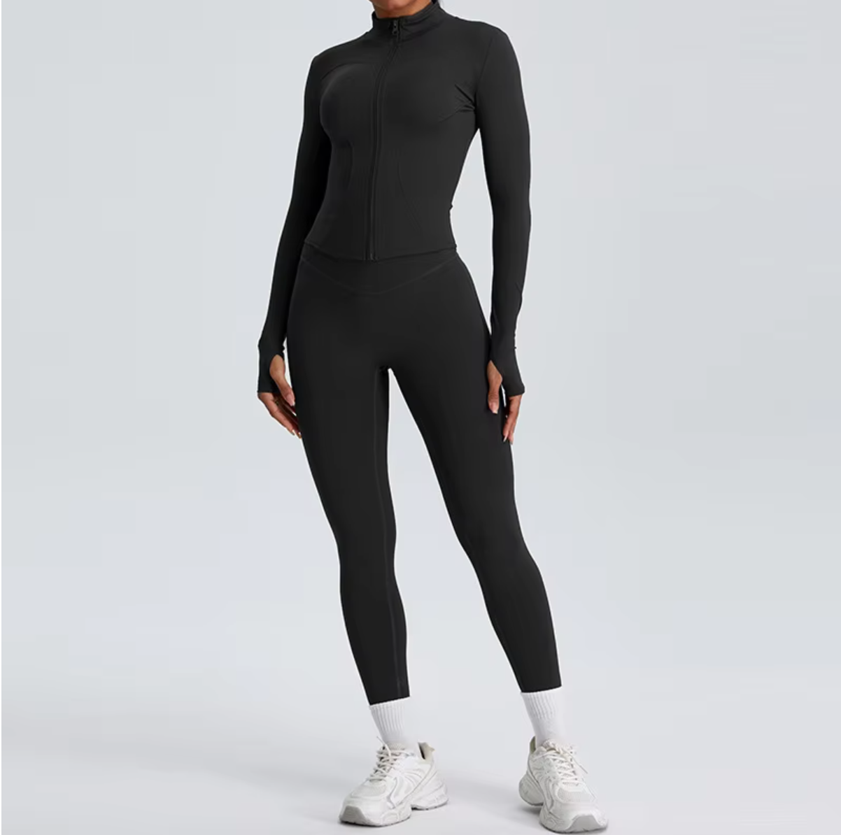 New Hot Sale Long Sleeve Sportswear Breathable Comfortable High Quality Gym Fitness Wear Front Zipper Yoga Jacket