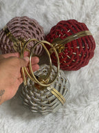 Rhinestone Woven Ball Clutch – Elegant Evening & Party Handbag for Women