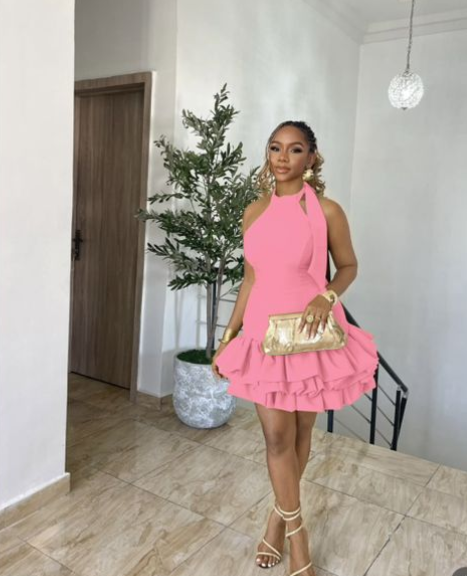 Ruffled Halter Mini Dress for Parties & Special Events